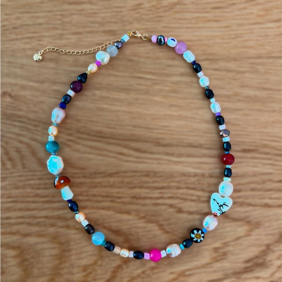 Mixed beads pearl necklace - Picture 3 of 9